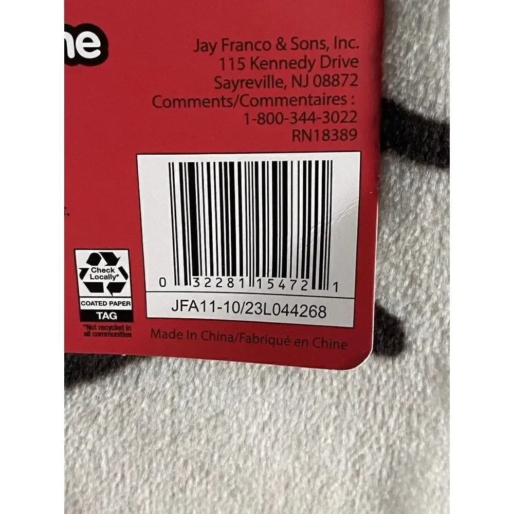 Hello Kitty Full Queen 90x90”‎ Soft Grey Talk Speech Bubble Plush Blanket NEW